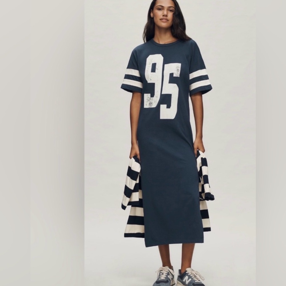 Anthropologie:
Daily Practice 
Dress in blue Number 95